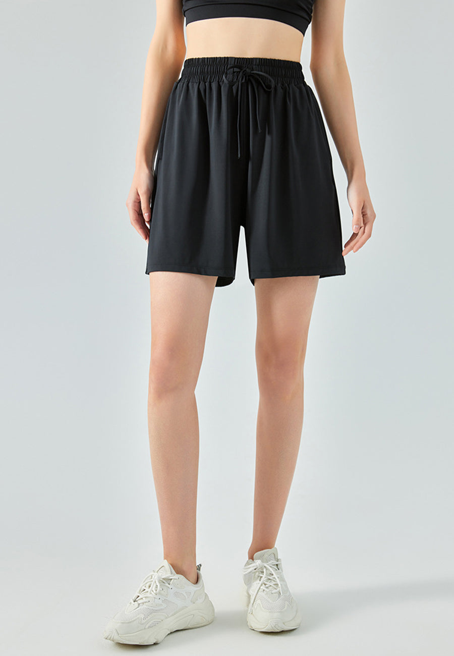 Pantalones cortos de cintura alta de color liso