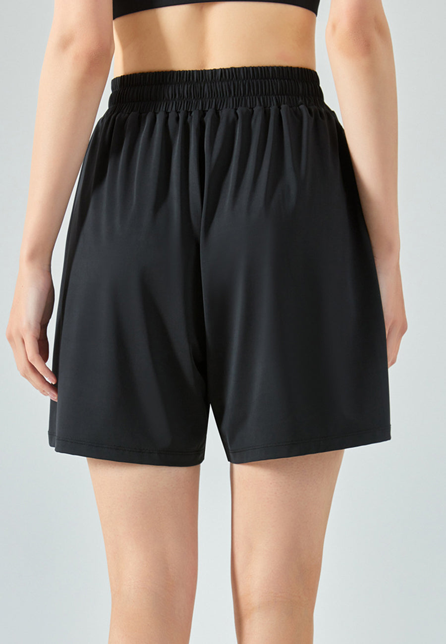 Pantalones cortos de cintura alta de color liso