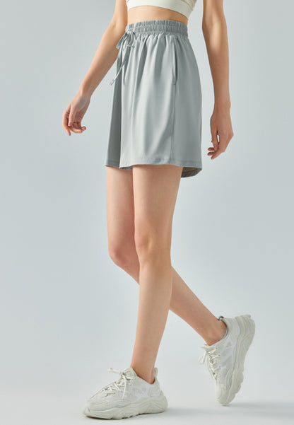 Pantalones cortos de cintura alta de color liso