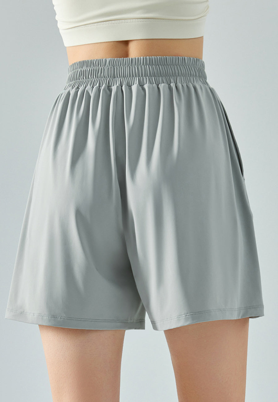 Pantalones cortos de cintura alta de color liso