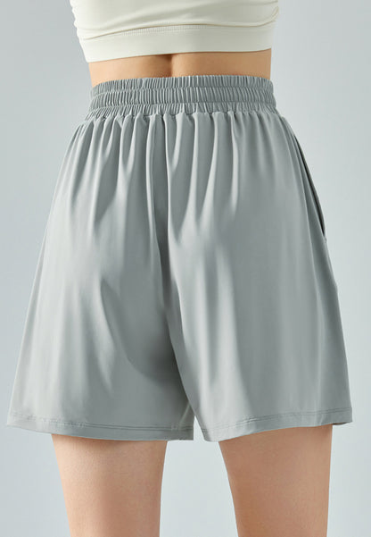 Pantalones cortos de cintura alta de color liso
