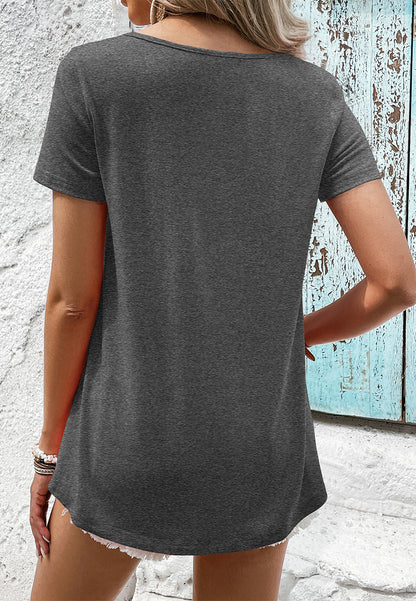 Contrast Lace Detail T-Shirt