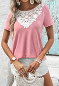 Contrast Lace Detail T-Shirt