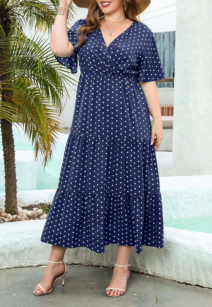 Ladies Dresses Plus Size Polka Dot Maxi Dress Plus Size Polka Dot Print Tiered Maxi Dress Ladies Dresses Plus Size Polka Dot Maxi Dress Plus Size Polka Dot Print Tiered Maxi Dress