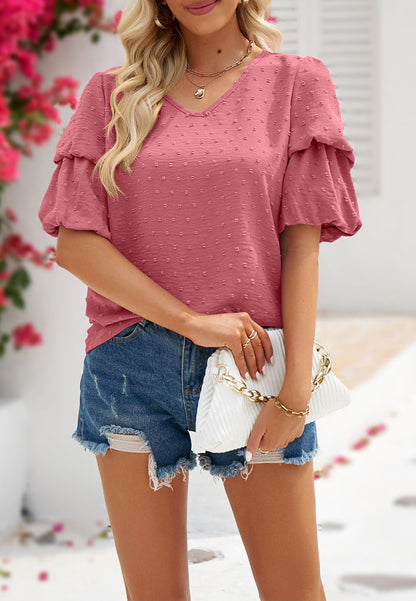 Double Puff Sleeve Blouse