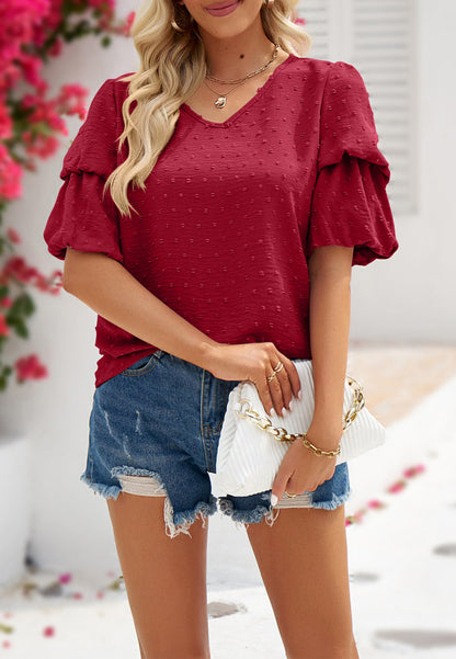 Double Puff Sleeve Blouse