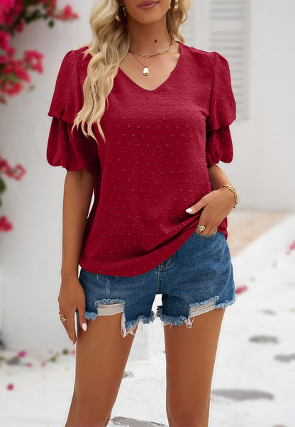 Double Puff Sleeve Blouse