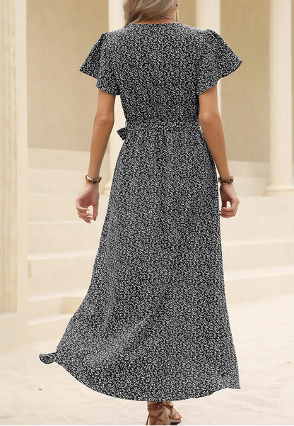 Vestido cruzado mini con estampado floral