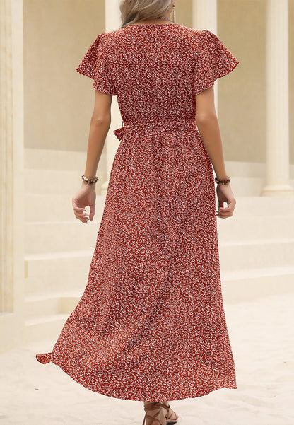 Vestido cruzado mini con estampado floral