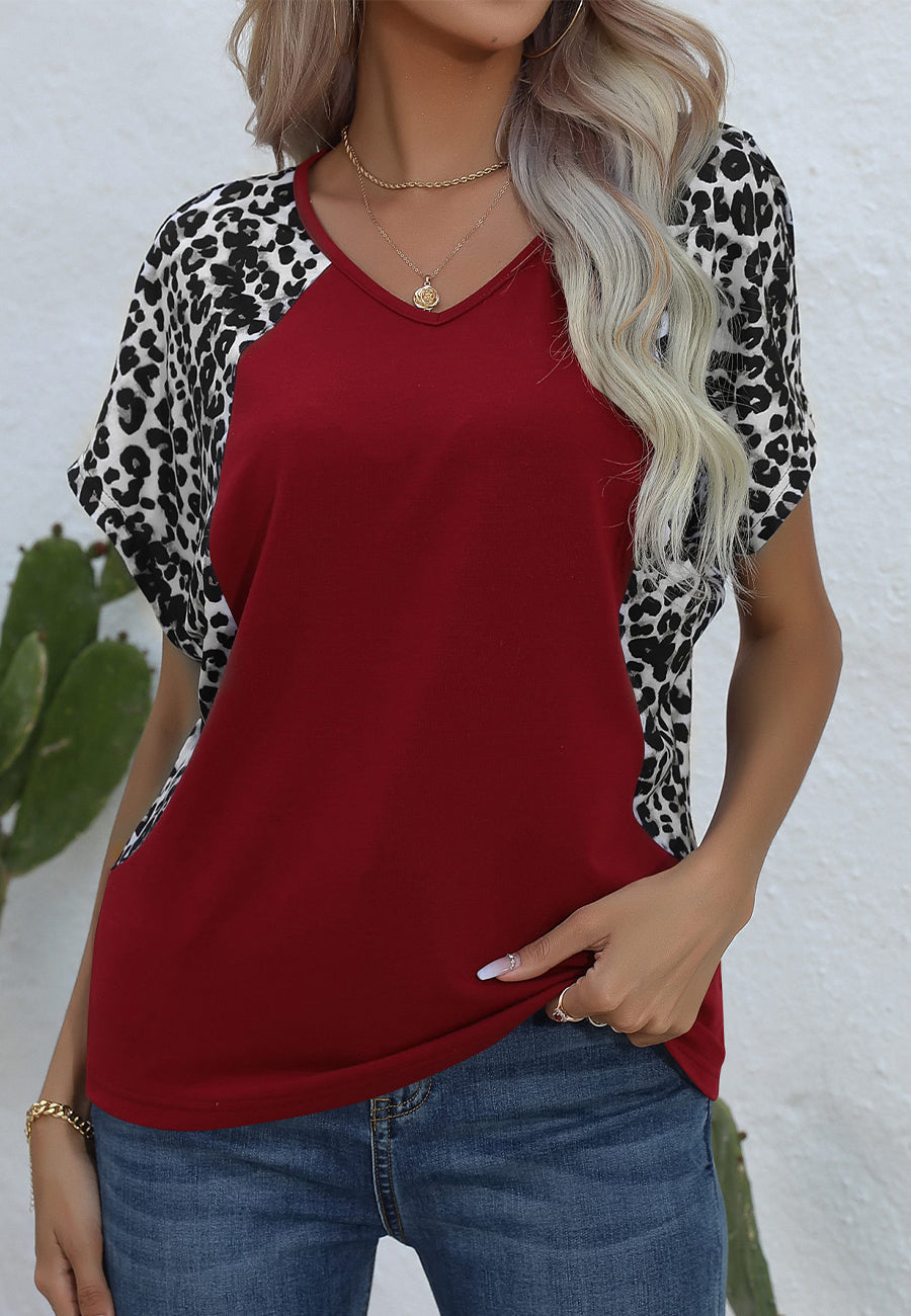 Color Block Raglan Sleeve T-Shirt