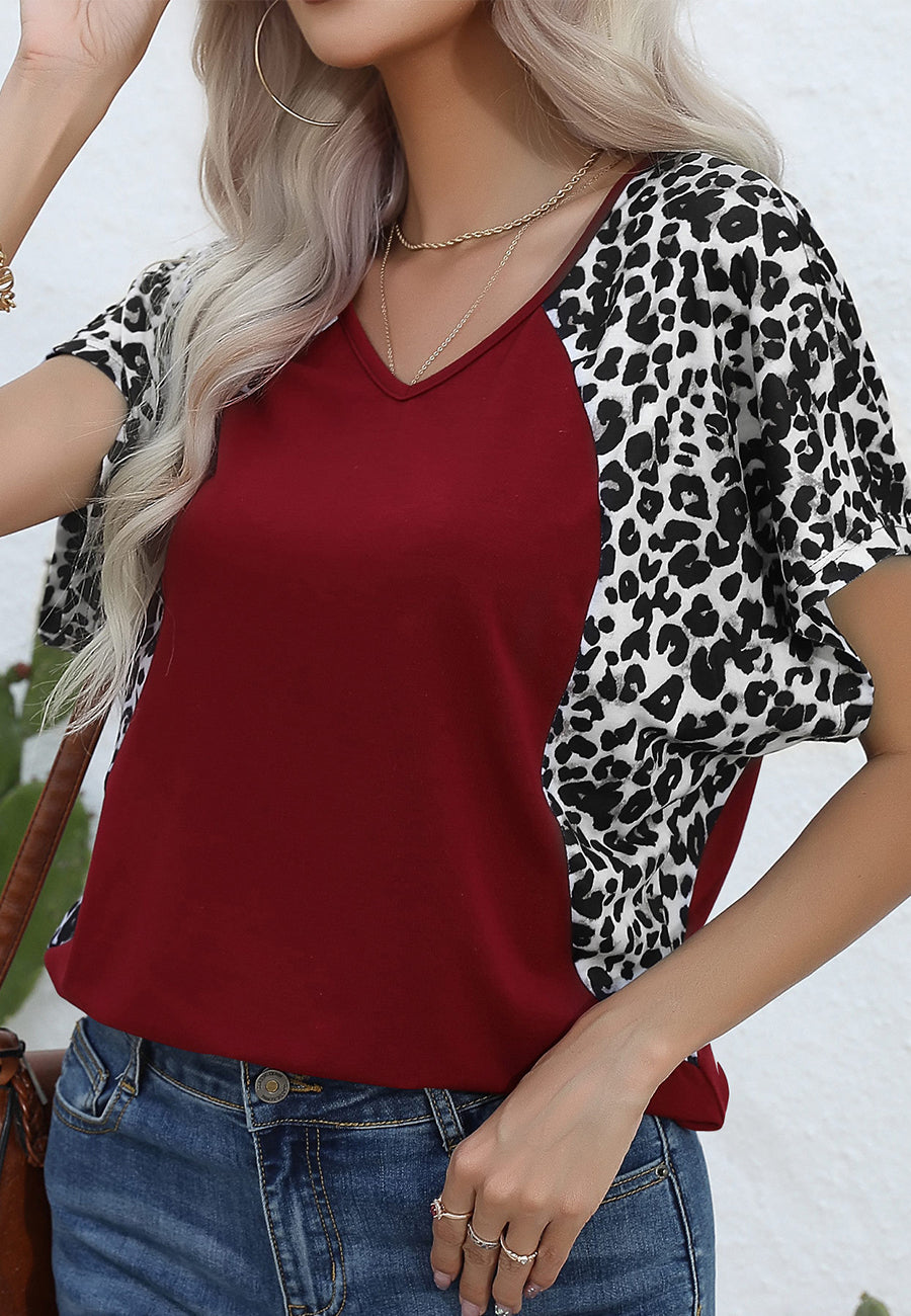 Camiseta de manga raglán con bloques de color