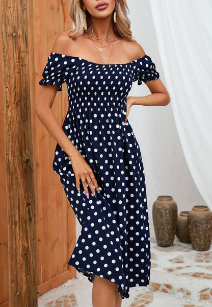 Off-Shoulder Printed Summer Dress