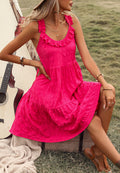 Vestido de verano con escote redondo y volantes