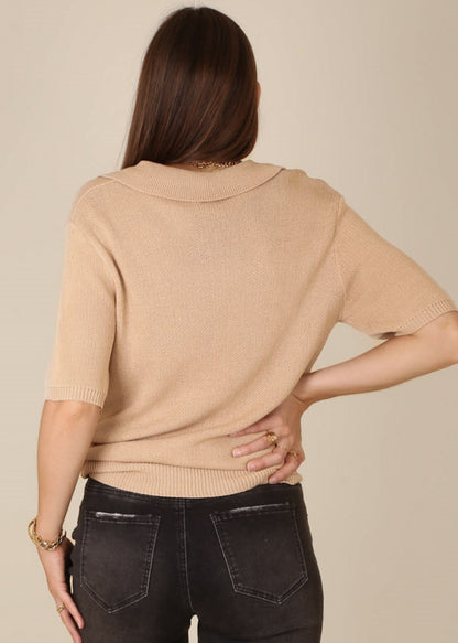 Camisa de punto con cuello en V
