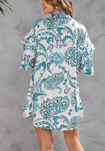 Vestido estampado con botones en la parte delantera