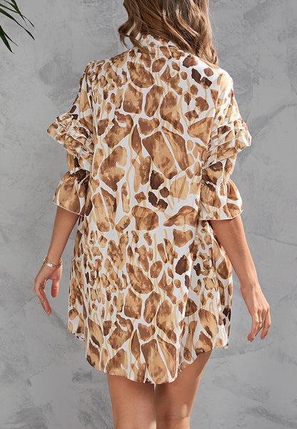 Vestido estampado con botones en la parte delantera