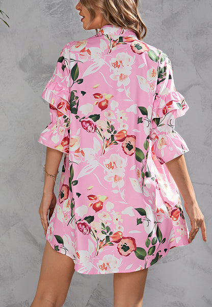 Vestido estampado con botones en la parte delantera