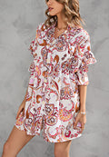 Vestido estampado con botones en la parte delantera