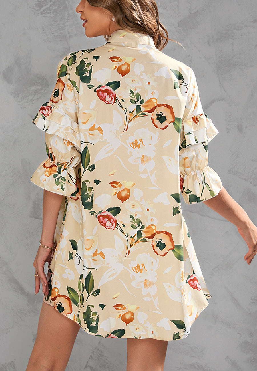 Vestido estampado con botones en la parte delantera