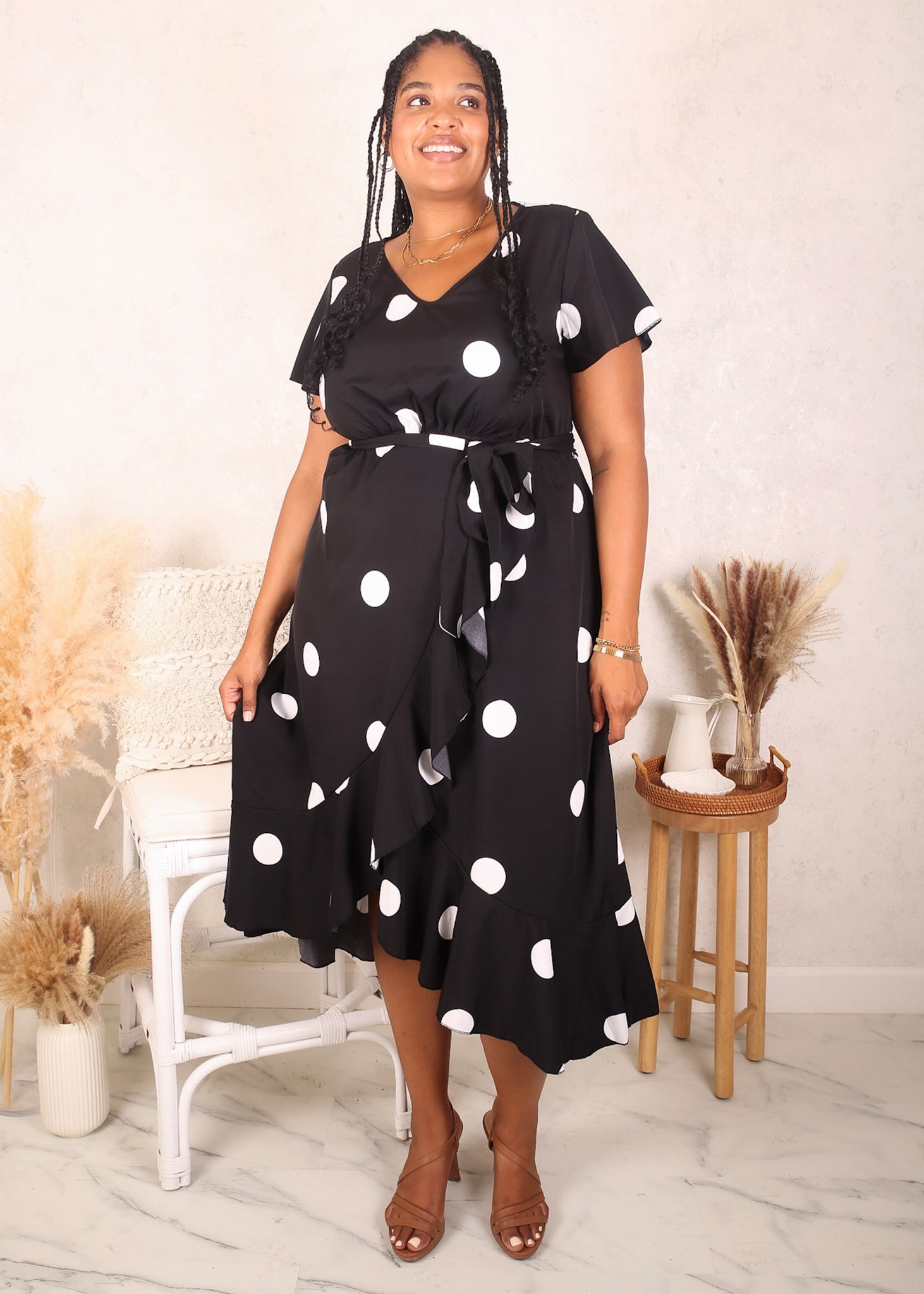 ruffle hem dress black Black Floral Lace Long Sleeve Ruffle Hem Mini Dress
