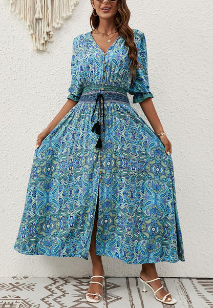 Tribal Print Button Down Dress