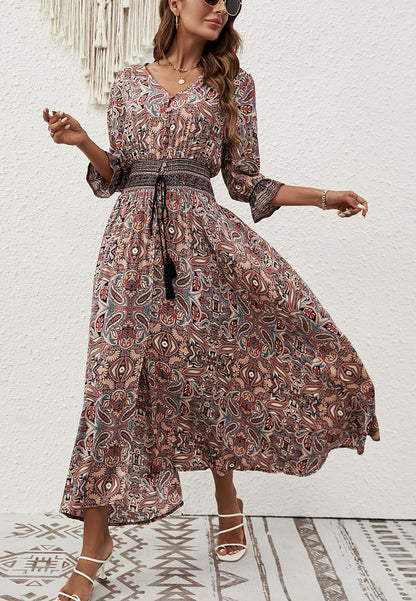 Tribal Print Button Down Dress