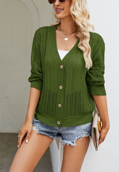 Sheer Eyelet Knit Cardigan