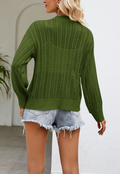 Sheer Eyelet Knit Cardigan