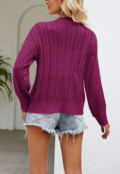 Sheer Eyelet Knit Cardigan
