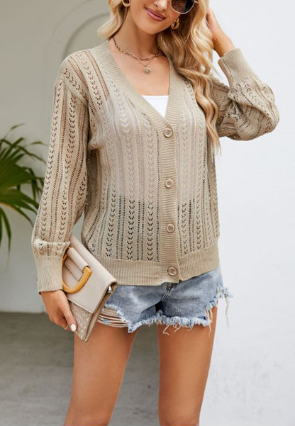 Sheer Eyelet Knit Cardigan