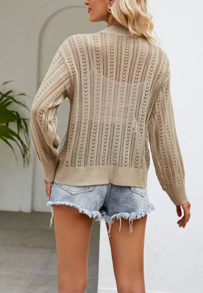 Sheer Eyelet Knit Cardigan
