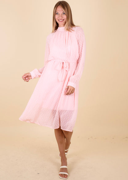 High Neck Swiss Dot Dress