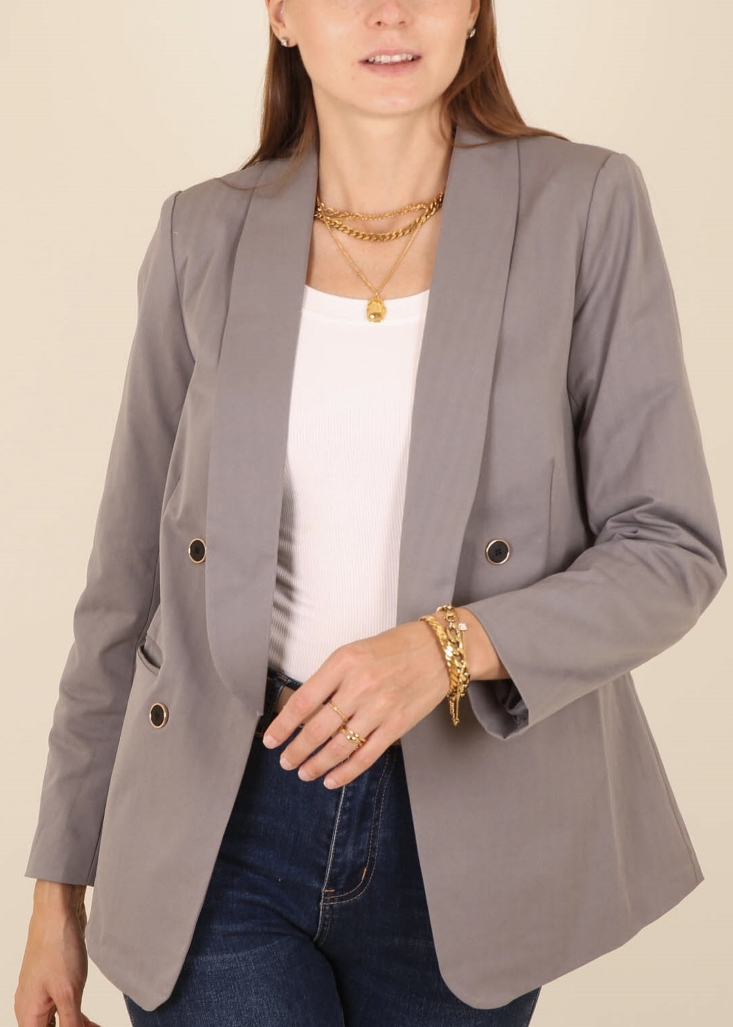 Blazer cruzado con solapa