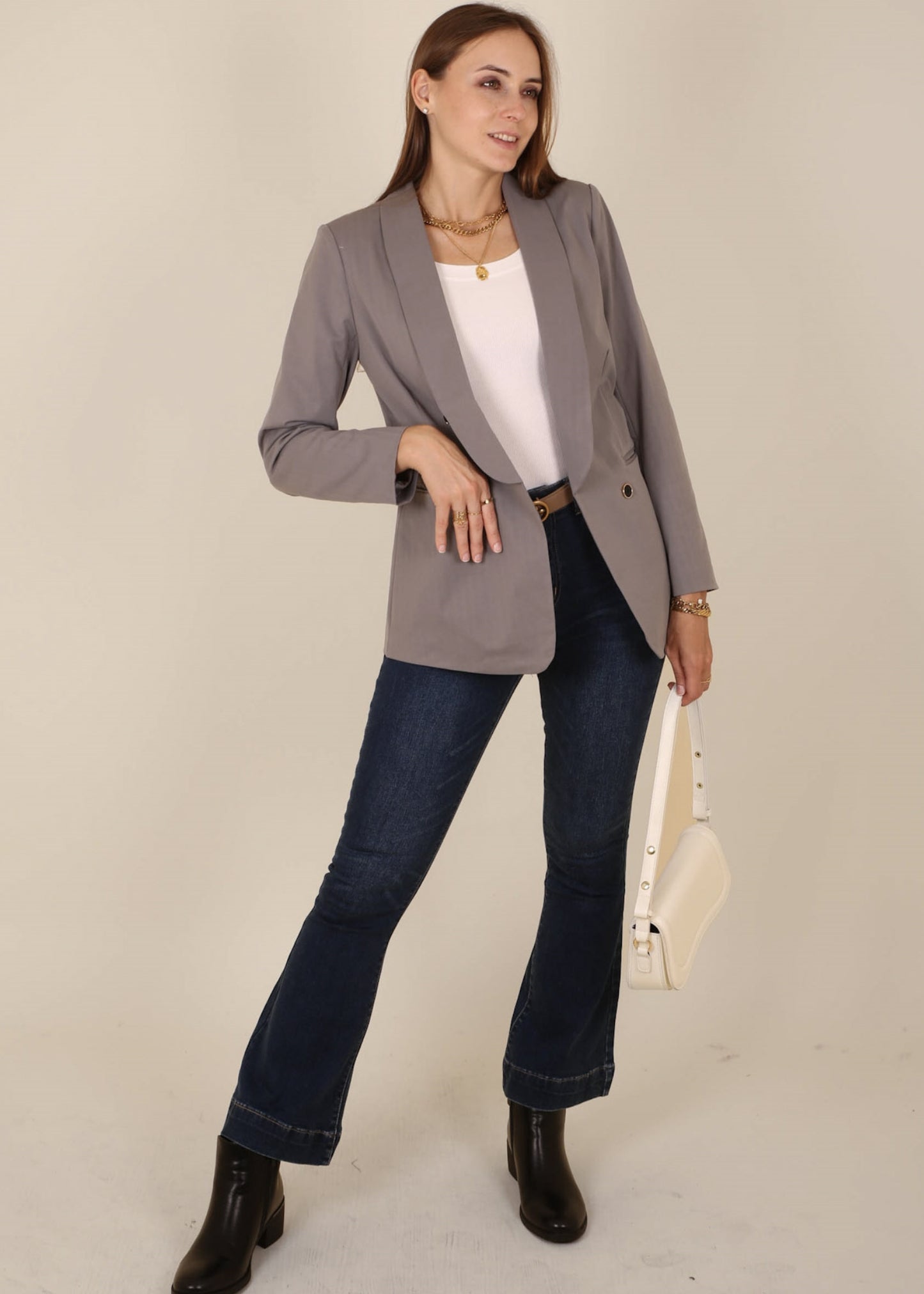 Blazer cruzado con solapa