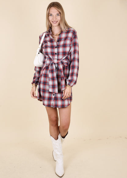 Plaid Print Oversized Overshirt
