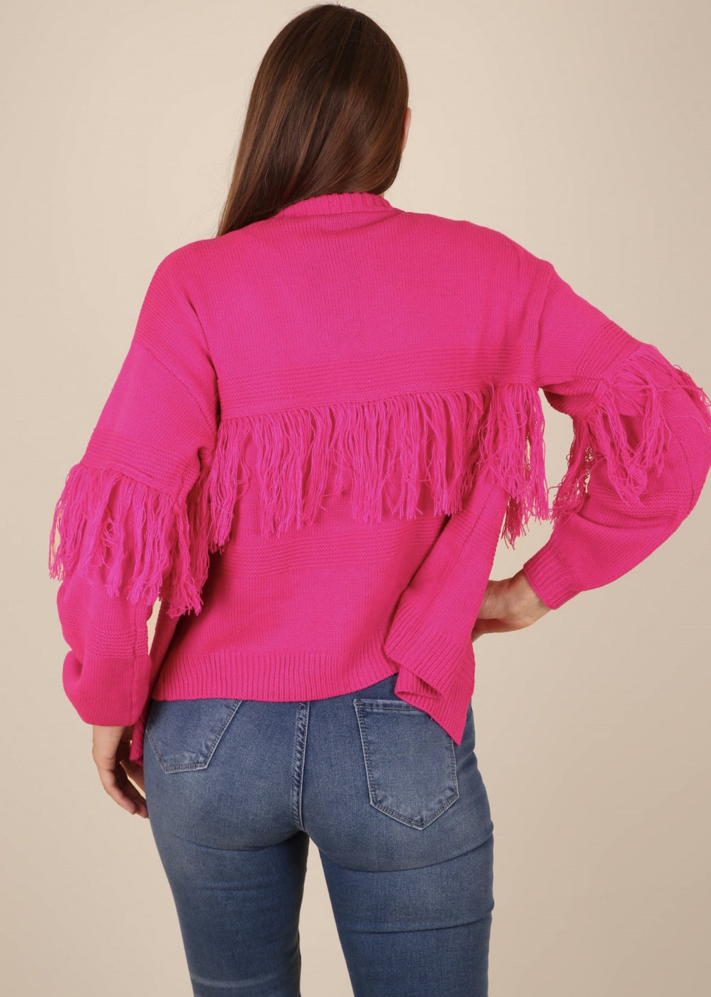 Fringe Tassel Open Front Sweater Cardi