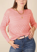 Suéter clásico de punto de crochet texturizado
