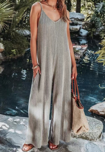 Lined Print Cami Jumpsuit Dress