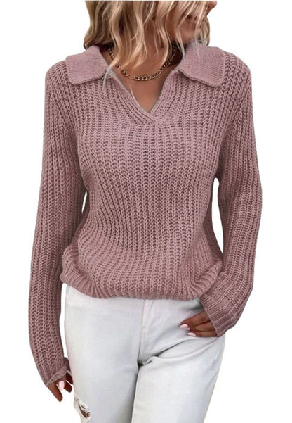 Long Sleeves Collared Sweater Top