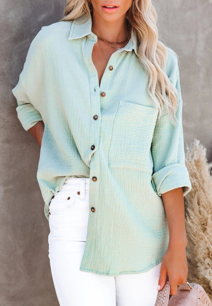 Collared Front Button Down Top