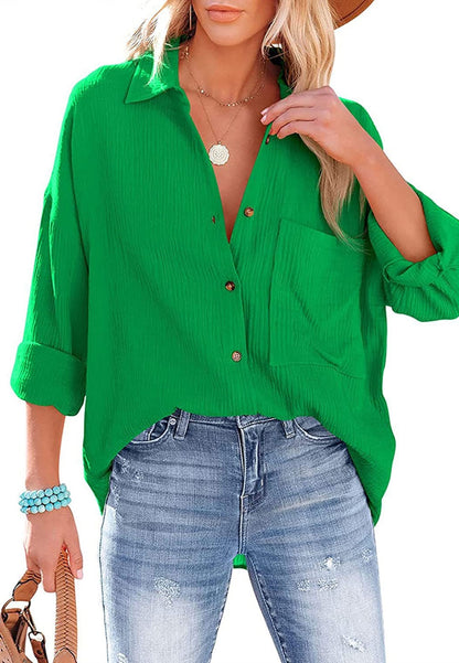 Collared Front Button Down Top