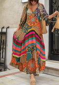 Vestido largo bohemio con estampado multicolor