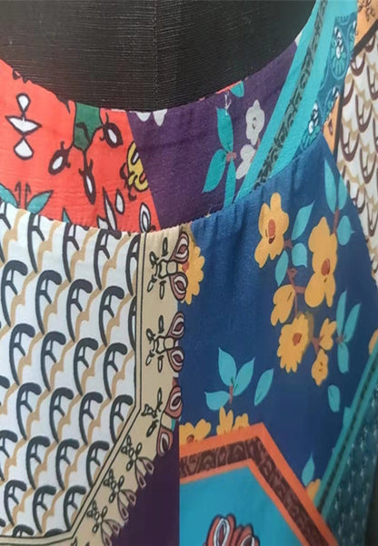 Multicolor Printed Bohemian Maxi Dress