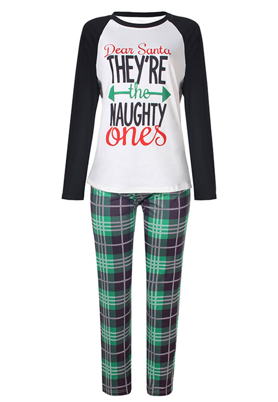 Baseball Tee and Plaid Pants Set