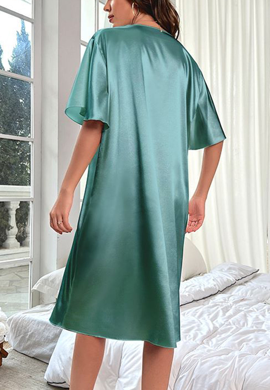 Vestido camisero con mangas onduladas