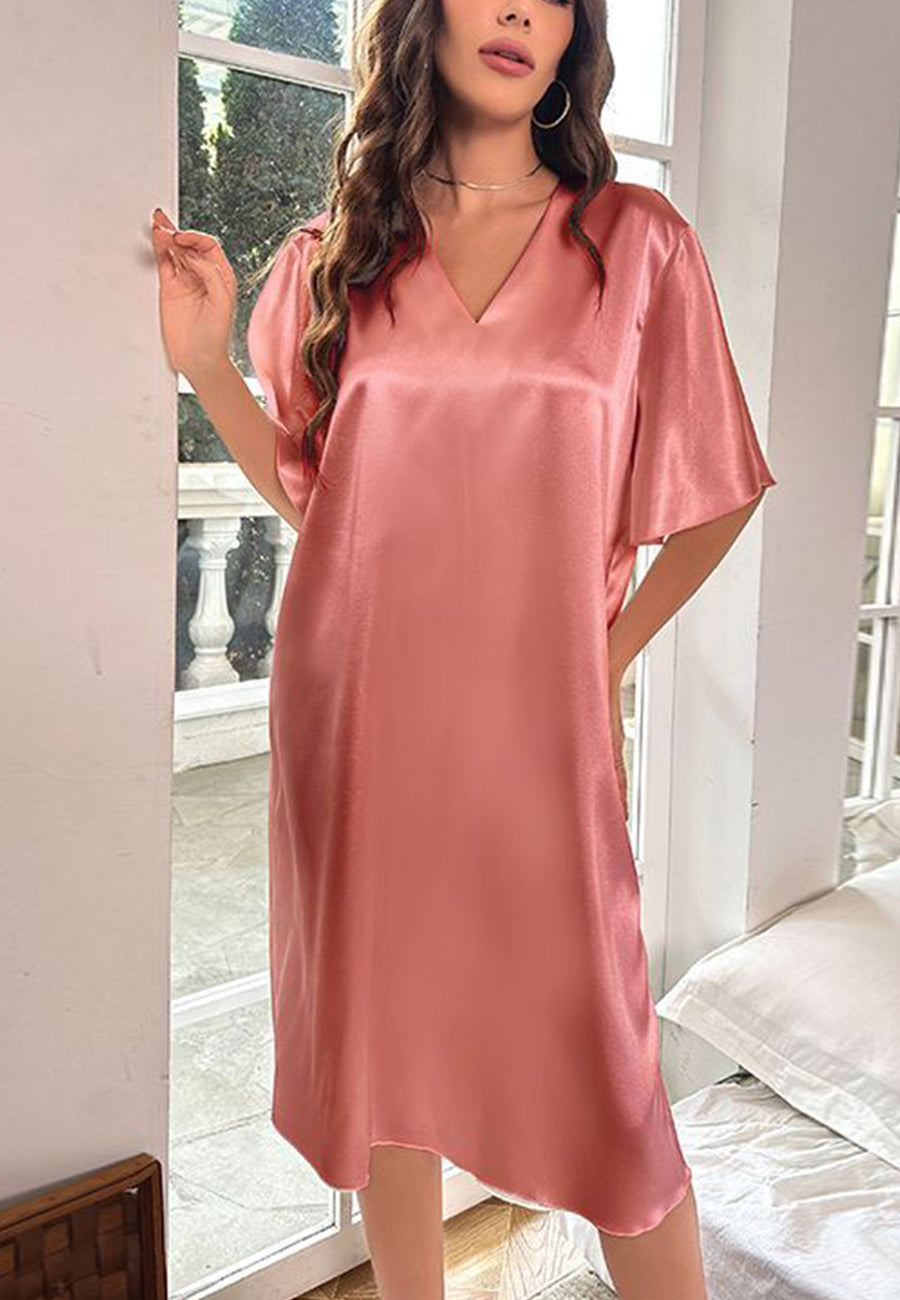 Vestido camisero con mangas onduladas