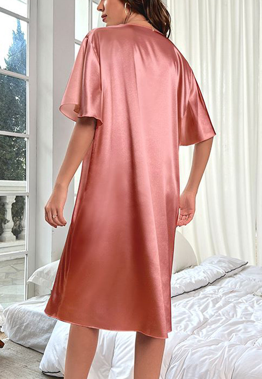 Vestido camisero con mangas onduladas