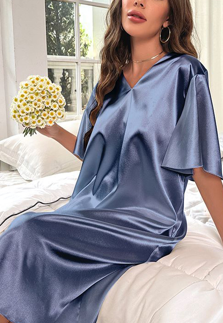 Vestido camisero con mangas onduladas
