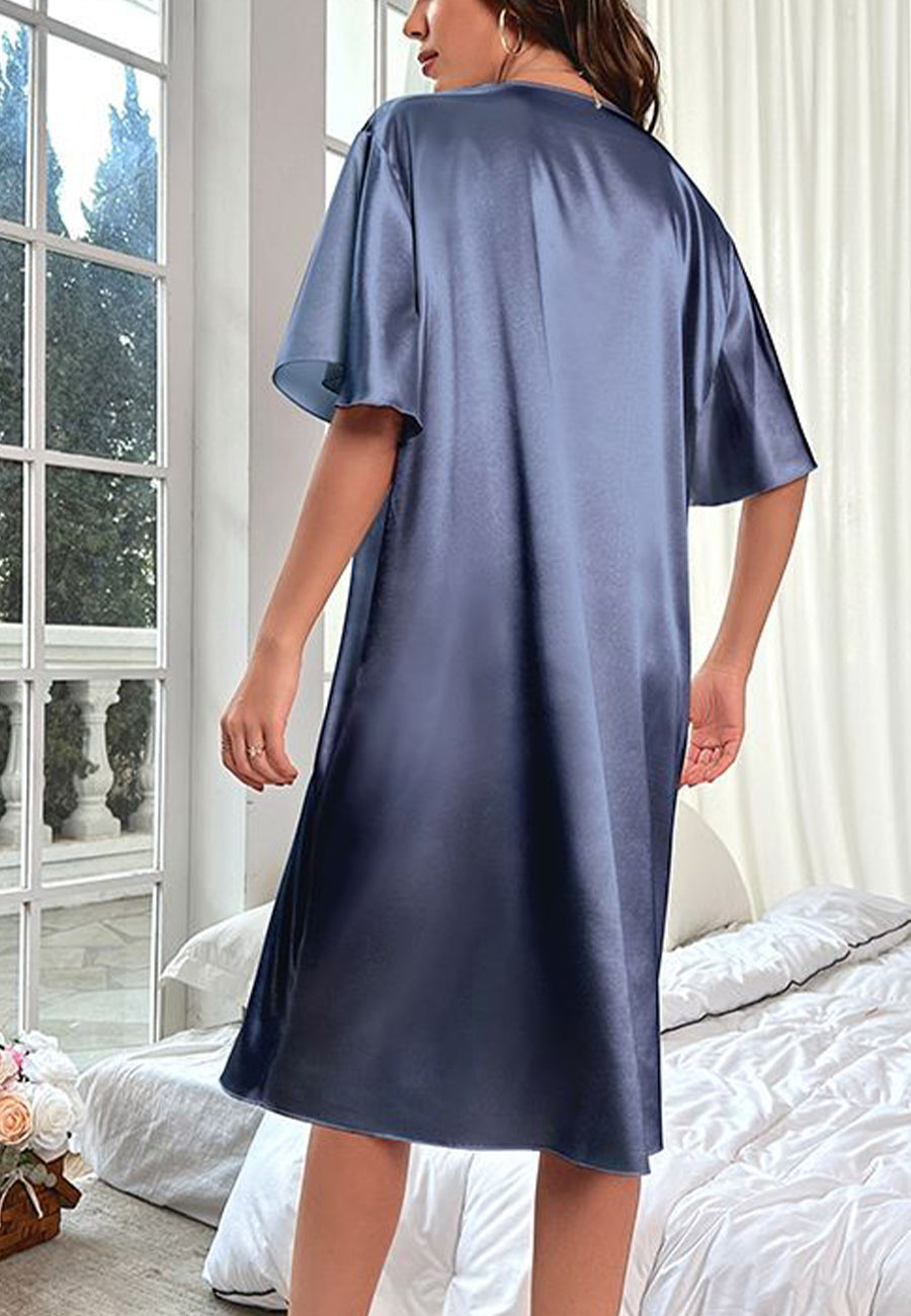 Vestido camisero con mangas onduladas