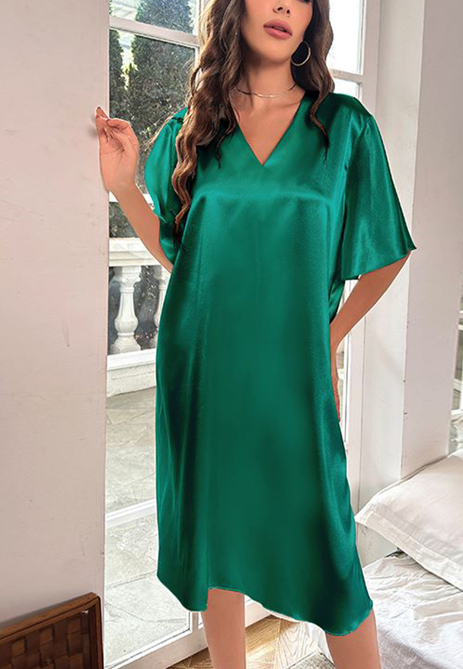 Vestido camisero con mangas onduladas